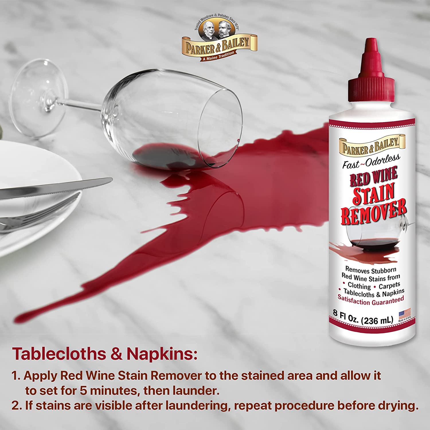 Parker & Bailey Red Wine Stain Remover - Instant Stain Removal